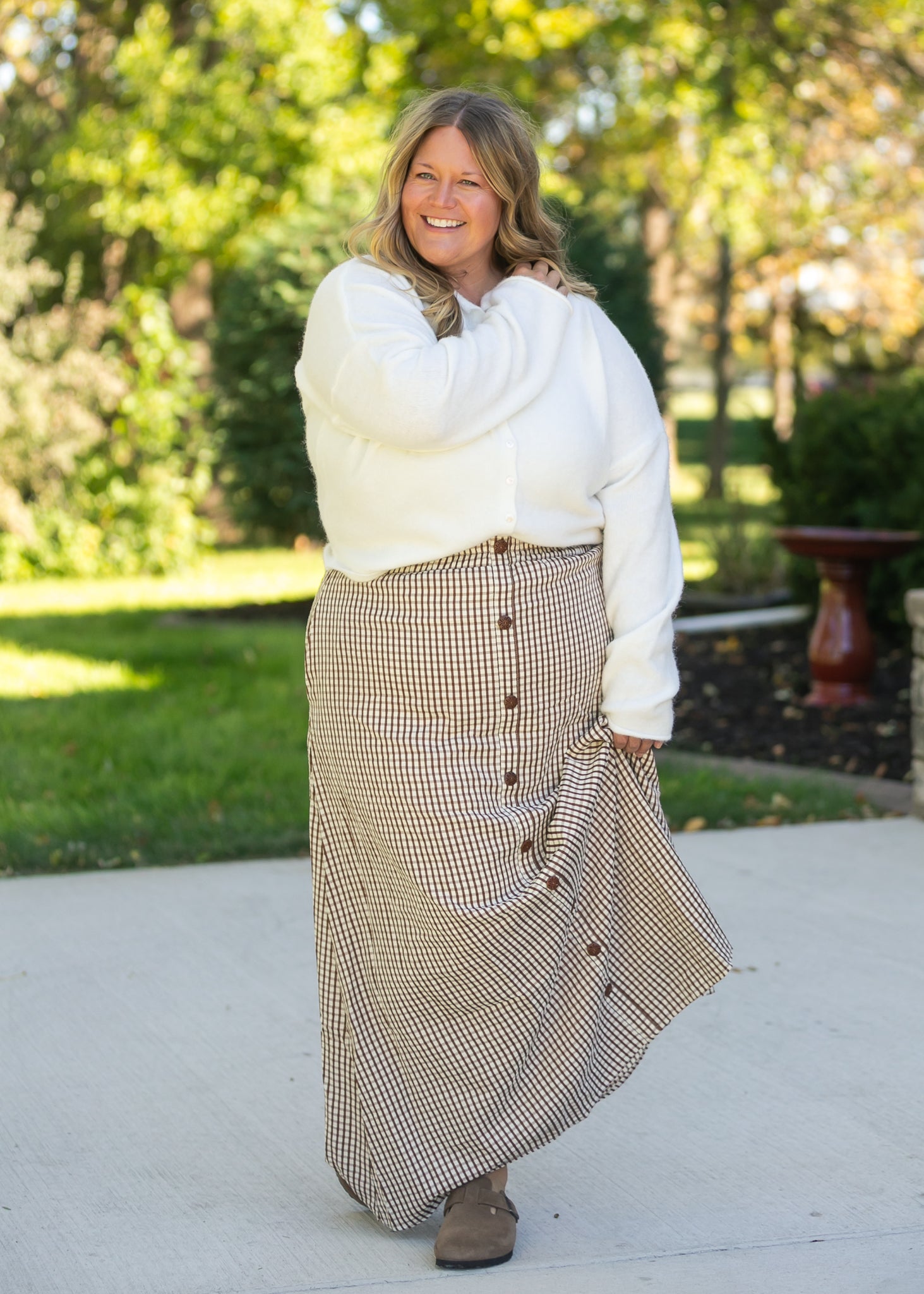 McKenna Gingham Maxi Skirt Inherit Co.